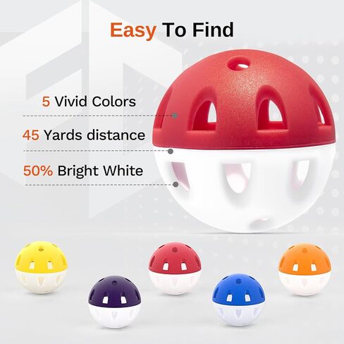 Practice Golf Balls (20-Pack) 42mm Limited-Flight Rubber Golf Balls to Improve Your Swing - Hollow Airflow Mini Soft Balls - Good for Home Putting & Backyard Swing, Indoor & Outdoor in Saudi Arabia