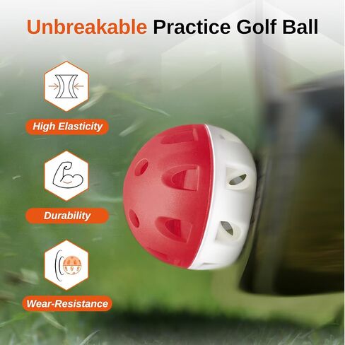 Practice Golf Balls (20-Pack) 42mm Limited-Flight Rubber Golf Balls to Improve Your Swing - Hollow Airflow Mini Soft Balls - Good for Home Putting & Backyard Swing, Indoor & Outdoor in Saudi Arabia