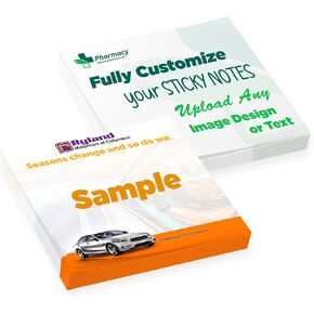 Personalized Sticky Notes 3" x 3" with Text or Logo, Custom Note Pads, 25 Sheets 250 Pack Adhesive Notepad, to Do List Memo Pads, for Office, School, Business Marketing or Party Supplies, 250 Qty in Saudi Arabia