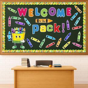 عودة إلى مدرسة ديكورات Boardin School Help Welcome to Back Crayons Cutouts Notulful Name Tags Welcom