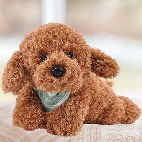 Dog Stuffed Animal, Golden Doodle Puppy Plush Toy with Realist Weighted Soft Dog Stuffed Gift for Kids，11 inches (Brown Color) in Saudi Arabia