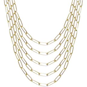 exway 5 pcs paperclip charm charm chain 18inch Stainch Stains Steel Sliver Stawlaces kit with clasps clasps for crafts diy women making make in Kuwait