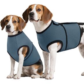 ROZKITCH Dog Anxiety Shirt Calming Jacket, Mesh Dog Anxiety Vest for Thunderstorm Fireworks Travel Vet Visit Separation Anxiety Relief Outdoor Indoor Elastic Breathable Calming Shirt Wrap Blue L