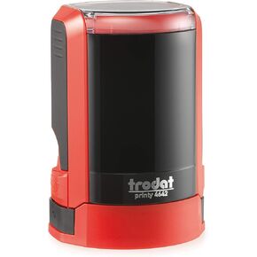 Stamp Seal for a Corporation with Self Inking Function, 1.6 x 1.6 Inches, Flame Red Body, Black Ink, 1 Count (4642)