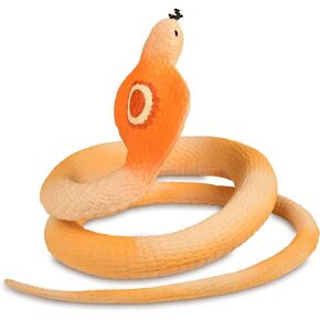 BOHS Rubber King Cobra Snake - Soft & Stretchy Light-Colored Pest/Bird Deterrent & Prank Toy & Pet Plaything - 100 CM / 40 Inches
