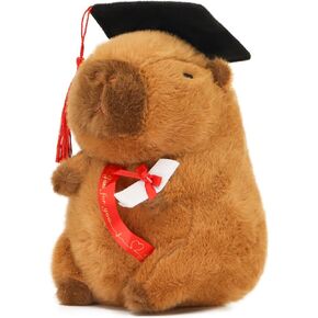 TXDRRA 7.8-Inch Graduation Capybara Plush – 2025 PhD Capybara Stuffed Animal Gift for Graduates, Friends & Capybara Fans – Graduation Keepsake & Party Decoration (Brown 8)