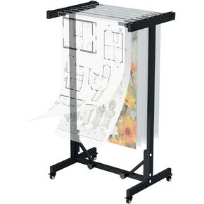 INNOVART Mobile Blueprint Storage Rack, Adjustable and Portable Vertical Blueprint Holder, Blueprint Storage File Organizer Stand Holds Up to 1200 Blueprints for Home, Office and Construction Sites