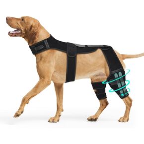 Dog Knee Brace with Vest Adjustable ACL Support for Hind Leg Injuries, Arthritis Relief & Recovery, Non-Slip Rear Leg Brace for Dogs Torn Cruciate Ligament, Luxating Patella（Double,Size 5）