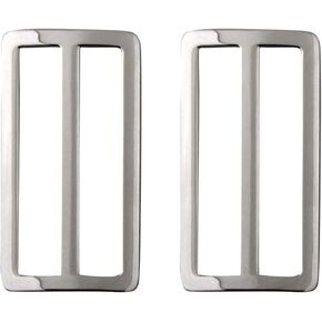 ALLinONE 50mm/2" Metal Slider Tri Glide Buttons Webbing Strap Adjustable Buckle Fastener for DIY Leather Craft beg Belt strap Accessories (Silver 2pcs)