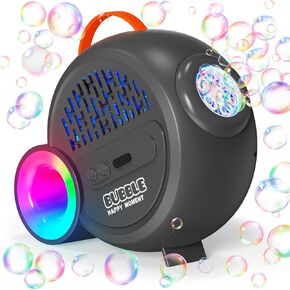 آلة الفقاعات القابلة لإعادة الشحن مع ترقية RGB LED 16 مليون لون ، 20000+ فقاعة في الدقيقة ، صانع الفقاعات المحمولة للأطفال ، حفلات الزفاف ، حفلات أعياد الميلاد ، في الهواء الطلق ، توصيل أو طاقة البطارية