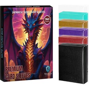 Japanese Small Size Card Sleeves, Yu-Gi-Oh 360CT 6 Color, Clear Front Textured Back Trading Card Sleeves for Yugioh, Cardfight/CFVG