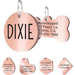 Ultra Joys Personalized Dog Tags - Engraved Front and Back - Stainless Steel, Round, Black, Small