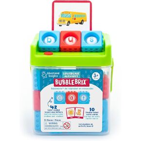 Educational Insights Lowercase Alphabet BubbleBrix™ - ABC Learning Toys for Toddlers, Preschool Letter Recognition Blocks, Fine Motor Manipulatives & Sensory Fidgets for Classroom for Kids Ages 3+