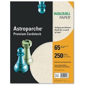 Astroparche Cover Stock, 65 lbs., 8-1/2 x 11, Natural, 250 Sheets/Pack by WAUSAU PAPERS (Catalog Category: Paper, Envelopes & Mailers / Cards/Card Stock)
