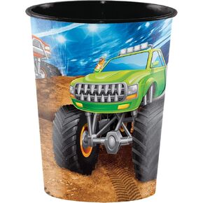 Trendware Monster Truck 16 oz Plastic Cups, 12 Count