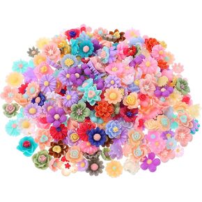 سحر زهرة الراتنج المصغرة ، 300pcs راتنجات Flatback Flatback Flowers Colors Mixed Flower Beads Decoration Tiny Flowers for DIY Craft Scrapbooking
