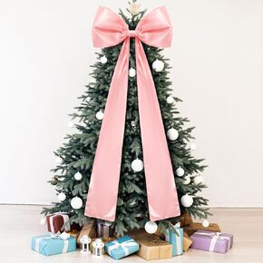 20 x 47 Inches Pink Bow Birthday Party Decorations Extra Large Satin Bow Giant Wall Decor for Room Backdrop Wedding Bachelorette Baby Shower Bridal Shower Christmas Tree Topper