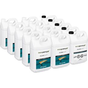 طقم راتنجات الإيبوكسي العميقة البسيطة Ecopoxy - 3.2 Gal / 12L: UV / ylowing Resistant ، راتنجات قائمة على الحيوي | المياه واضحة الايبوكسي لجداول النهر/المحيط وغيرها من مشاريع الايبوكسي الخالية من الفقاعات العميقة