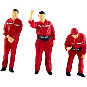 3X 1/64 Miniature Model Gas Station People Figures Simulation Kids Gift Human Sculpture for Miniature Scene Micro Landscapes, Blue
