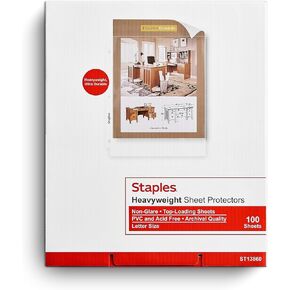 Staples Heavy Weight Sheet Protectors, 8.5-inch x 11-inch, Non-Glare, 300/Carton (ST13860-CCVS)