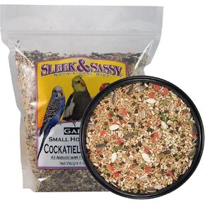 SLEEK & SASSY Garden Small Hookbill Bird Food for Cockatiels, Lovebirds, Quaker Parrots & Small Conures (4 lbs.)