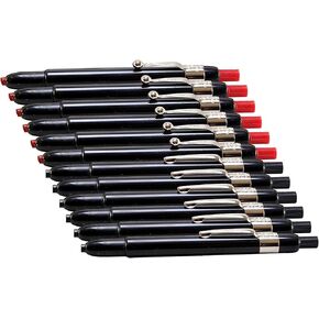 Listo 1620 Grease Pencils, 12 Count, Red, Wax, HB, Waterproof, Dust Free
