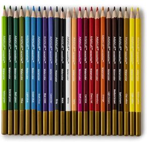 Artist's Loft Watercolor Pencils Fundamentals - Assorted Colored Pencils for Drawing, Coloring, and Sketching - 1 Pack