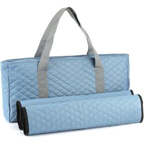 Mose Cafolo Empty Mahjong Bag Set – Black Quilted Soft Case with 2 Wrappers for American Mahjong Tiles, Trays & Rack (Mahjong Case Only)