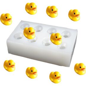 1 Pack 8-Cavity 3D Duck Mold Exquisite Mini Resin Duck Silicone Mold for Epoxy Resin Soap Cake Decor DIY Crafts
