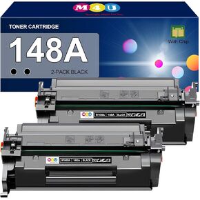 148A Black Toner Cartridges Compatible 148A W1480A 148X W1480X(with Chip) for Pro 4001dw 4001dn 4001n MFP 4101fdw 4101fdn Printer(2 Pack)