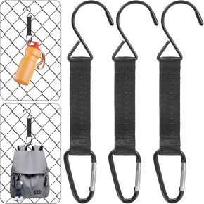 3 PCS Fence Hooks for Baseball Bags, Water Bottles, Baseball Coaching Accessories Nylon Safety Buckles Fence Hooks, Hanging Buckles Metal Hooks Water Bottle Accessories for Outdoor Sports Equipment