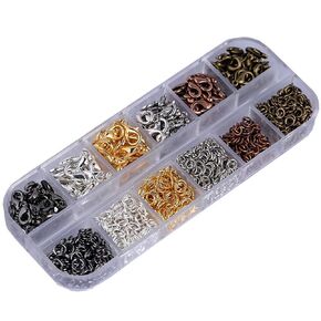 1 Set 972 Pieces Jewelry Findings Kit for Jewelry Making Supplies and Necklace Repair Jewelry Making Starter Kit with Open Jump Rings Lobster Clasps for Jewelry and Crafts Making Supplies