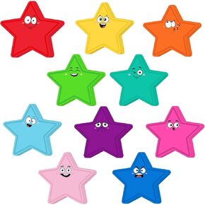 Eaasty 200 Pcs Star Cutouts Paper Star Bulletin Board Cut Out for Classroom Decoration Assorted Color Star Shape Die Cut Accents for Kids Teacher DIY Craft Project Spring Summer Theme School Party