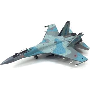 1/100 Scale Blue SU-35 Super Flanker Fighter Attack Plane Metal Fighter Military Model Diecast Plane Model for Collection Accessories