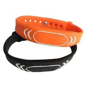 UID readable and rewritable waterproof wristband, RFID 13.56mHz IC wristband tag block 0 sector writable (pack of 2)