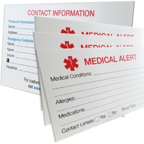 1 MyIDCard Medical Alert ID Thick 400lb Card Stock