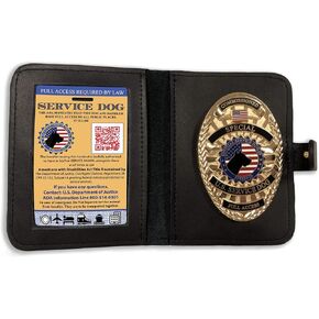 XpressID Premium Quality Leather Service Dog Badge Wallet - ID Holder for Service Animals