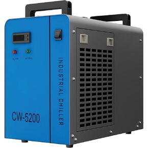 OMTech 6L CW-5200 Water Chiller for Laser Engraver & Cutter, Industrial Water Chiller for CO2 Laser Engraving & Cutting Machine, 0.58hp 3.2 gpm Laser Chiller Water Cooling Machine for Laser Cutter