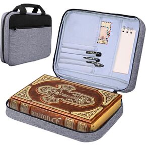 ZKOO Bible Cover with Durable Handle, Scripture Protector with Handle and Zippered Pocket, Christian Prayer Bag for Mother Lady Women Men Bible Study Accessories Supplies(Camouflage, 11" x8")