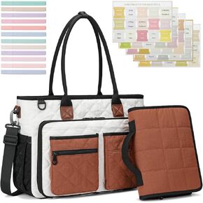 Large Bible Cover Case for Women - Bible Tote Bag with Book Carrying Case, Quilted Church Bag with Study Supplies