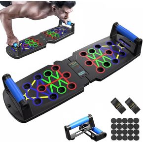 لوح رفع للرجال، شريط رفع في معدات التمارين المنزلية، مقابض تمرين رياضي منزلي، معدات لياقة بدنية محمولة قابلة للطي مع عداد، حزام مقاومة وواقي للمعصم in Kuwait