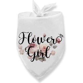 Flower Girl Dog Wedding Bandana, Engagement Gift Wedding Gifts Dog Bandana for Dogs Engagement Gift Bridal Party Pet Scarf for Small Medium Cats Dogs