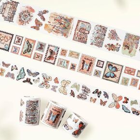 WT Spring Oasis Washi Tape Sticker Set, 3 Rolls, Original Designs, Nature-Inspired Floral Decorative Masking Tape, Wide Craft Tape, Bujo Planner Supplies, Adhesive Wrapping Tape, DIY Paper Tape