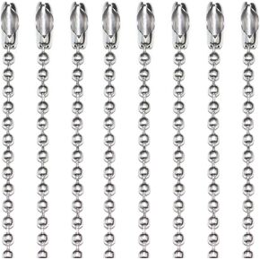 CleverDelights 2.4mm Silver Ball Chain Necklaces - 100 Pack - 24 Inch Length - Dog Tag Craft Jewelry Strong Iron Chains