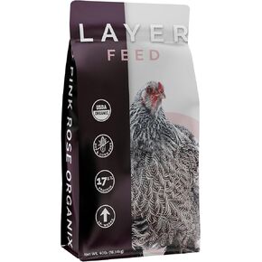 Layer Crumb Feed, 40lbs - Non-GMO, High-Protein Poultry Feed for Healthy Hens & Nutritious Eggs, 17.5% Protein - USDA Certified Organic Blend, Soy & Corn-Free