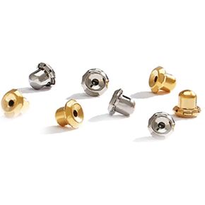 Earring Backs | (4) Stainless Steel and (4) 24K Gold Plated | Inverness Replacement Clutches | 8 PCS