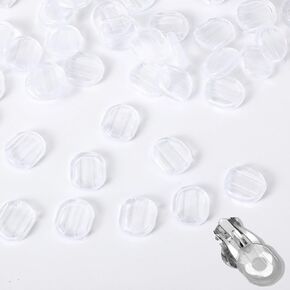 50 Pcs Earring Cushions Pads, Silicone Clip-on Earring Pads-Comfort Cushions, Clear Invisible Earrings Backs for Comfort Clip-On Ear Covers for Sports Converter