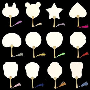 12 حزمة DIY Craft Fan Blanks لفن الوسائط المختلطة ، والراتنج والأكريليك-ورقة Xuan ثنائية الجانب مع PVC Core ، جاهزة للهدية مع شرابات الحرير-ديكور الزفاف ، وتصميم هانفو ، والهدية الثقافية