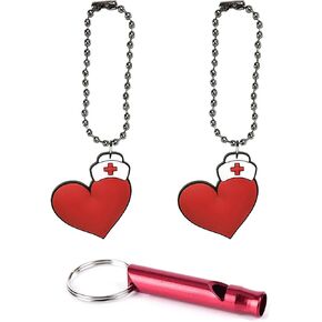 Nurse Heart Collar Charm Aluminum Alloy Whistle Emergency Survival Safety Camping Cat Dog Animal Training Bark Chew Woof Puppy Kitten Country