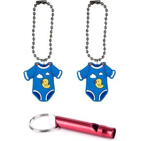 Jumpsuit Collar Charm Aluminum Alloy Whistle Emergency Survival Safety Camping Cat Dog Animal Training Bark Chew Woof Puppy Kitten Duck Blue